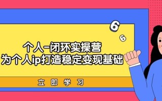 (9331期)个人-闭环实操营：为个人ip打造稳定变现基础，从价值定位/爆款打造/产品…