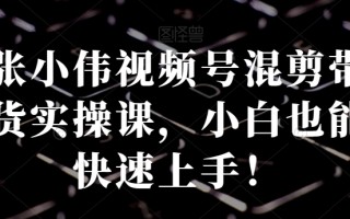 张小伟视频号混剪带货实操课，小白也能快速上手！