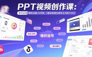 PPT视频创作课：账号运营/爆款选题/AI写稿，0基础掌握自媒体全流程方法论