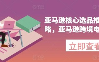 亚马逊核心选品推广新攻略，亚马逊跨境电商教程