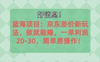 越早知道越能赚到钱的蓝海项目：京东大平台操作，一单利润20-30，简单…