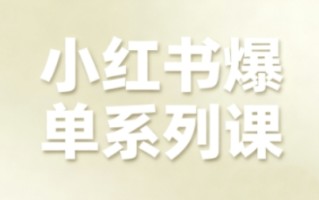 小红书爆单系列课，聚焦小红书电商全链路增长