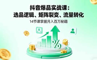 抖音爆品实战课：选品逻辑、矩阵裂变、流量转化，14节课掌握月入百万秘籍