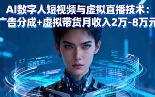 AI数字人短视频与虚拟直播技术：广告分成+虚拟带货月收入2万-8万元