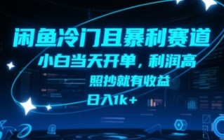 闲鱼冷门且暴利赛道，小白当天开单，利润高，照抄就有收益，日入1k+【揭秘】