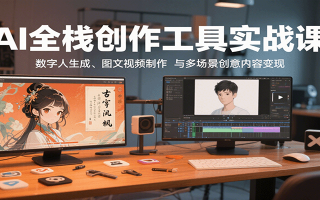 AI全栈创作工具实战课：数字人生成、图文视频制作与多场景创意内容变现