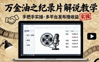 万金油之纪录片解说教学，手把手教你，完全实操，多平台发布撸收益