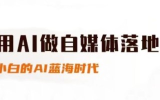 用AI做自媒体落地，适合新手快速入门与进阶，小白的AI蓝海时代