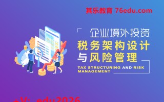企业境外投资税务架构设计与风险管理（3集）