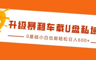 升级暴利车载U盘私域玩法，0基础小白也能轻松日入多张【揭秘】