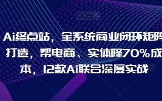Ai终点站，全系统商业闭环矩阵打造，帮电商、实体降70%成本，12款Ai联合深度实战