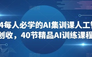 2024每人必学的AI集训课人工智能创收，40节精品AI训练课程