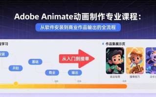Adobe Animate动画制作专业课程：从软件安装到商业作品输出的全流程