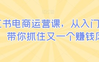小红书电商运营课，从入门到精通，带你抓住又一个赚钱风口