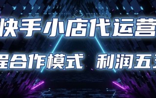 快手小店代运营 限时托管计划 合作模式 利润五五分成【揭秘】