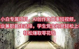 小白专属，AI创作灵异故事短视频，副业兼职最佳选择，学生党宝妈党轻松…