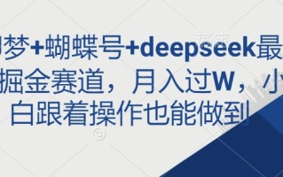 即梦+蝴蝶号+deepseek最新掘金赛道，月入过W，小白跟着操作也能做到