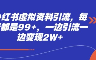 小红书虚拟资料引流，每天都是99+，一边引流一边变现2W+