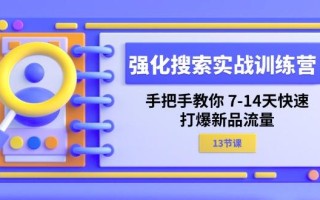强化 搜索实战训练营，手把手教你 7-14天快速-打爆新品流量(13节课