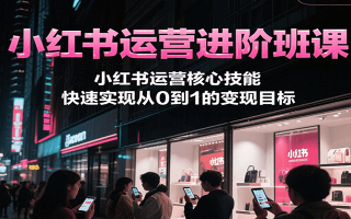 小红书运营进阶班课，小红书运营核心技能，快速实现从0到1的变现目标