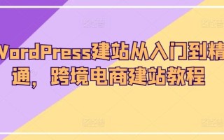 WordPress建站从入门到精通，跨境电商建站教程