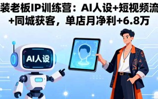 服装老板IP训练营：AI人设+短视频流量+同城获客，单店月净利+6.8万