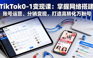 TikTok0-1变现课：掌握网络搭建、账号运营、分销变现，打造高转化万粉号