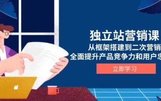 独立站营销课，从框架搭建到二次营销，全面提升产品竞争力和用户忠诚度