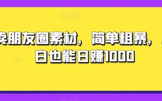 卖朋友圈素材，简单粗暴，小白也能日赚1000