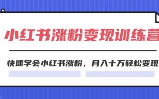 2024小红书涨粉变现训练营，快速学会小红书涨粉，月入十万轻松变现(40节