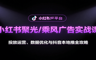 小红书聚光/乘风广告实战课：投放运营、数据优化与抖音本地推全攻略