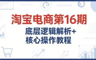 淘宝电商第16期，底层逻辑解析+核心操作教程，运营、推广提升能力的必学课程+配套资料