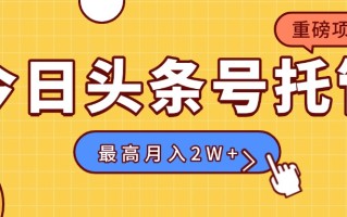 【头条号托管 】我存作品到草稿箱，你每天5分钟发布，最高月入2W+