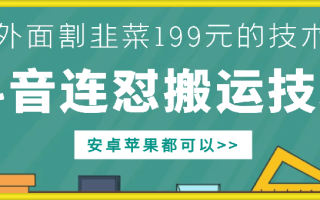 外面别人割199元DY连怼搬运技术，安卓苹果都可以