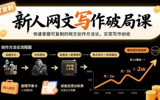新人网文写作破局课：快速掌握可复制的网文创作方法论，实现写作创收