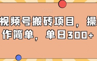 视频号搬砖项目，操作简单，单日300+