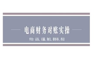 电商财务对账实操-京东天猫淘宝拼多多抖音电商财务对账