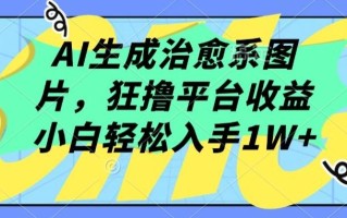 AI生成治愈系图片，狂撸平台收益，小白轻松入手1W+【揭秘】