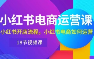小红书·电商运营课：小红书开店流程，小红书电商如何运营(18节视频课