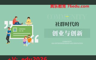 社群时代的创业与创新（2集） mp4高清无水印视频教程网盘免费下载