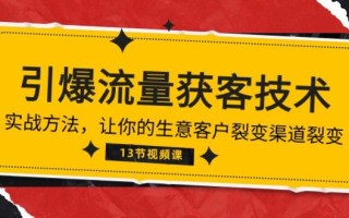 《引爆流量 获客技术》实战方法，让你的生意客户裂变渠道裂变(13节