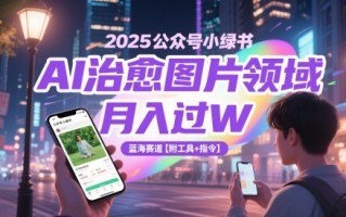 2025公众号小绿书AI治愈图片领域，月入过W，蓝海赛道【附工具+指令】