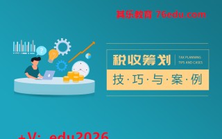 税收筹划技巧与案例（6集） mp4高清无水印视频教程网盘免费下载