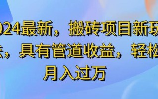 2024最近，搬砖收益新玩法，动动手指日入300+，具有管道收益