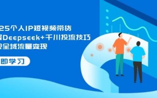 2025个人IP短视频带货，掌握Deepseek+千川投流技巧，实现全域流量变现
