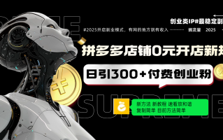 拼多多店铺0元开店新规，日引300+付费创业粉，目前方法简单复制粘贴可矩阵