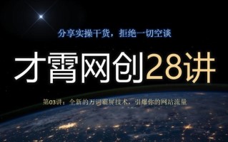 才霄网创28讲第03讲：全新的万词霸屏技术，引爆你的网站流量