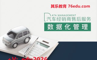 汽车经销商售后服务数据化管理（3集） mp4高清无水印视频教程网盘免费下载