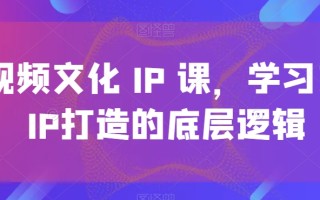 短视频文化IP课，学习文化IP打造的底层逻辑