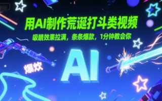 用AI制作荒诞打斗类视频，吸睛效果拉满，条条爆款，1分钟教会你